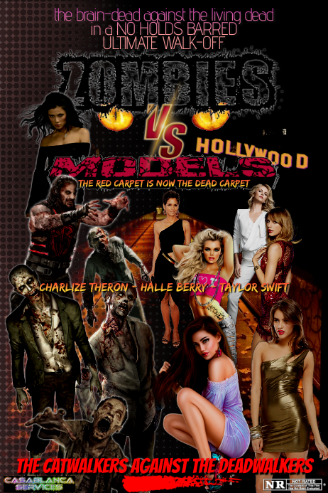 ZOMBIES VS MODELS Poster template