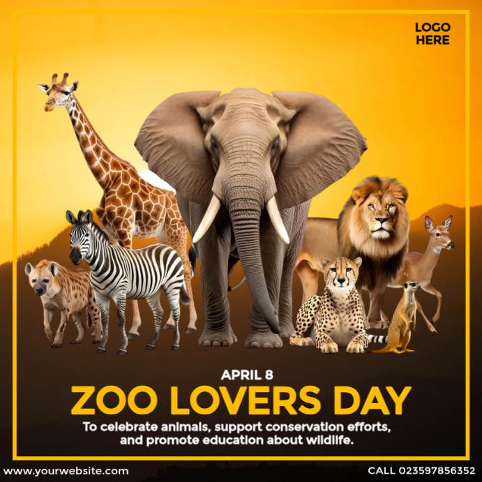 Zoo Lovers Day Instagram Ad Template | PosterMyWall