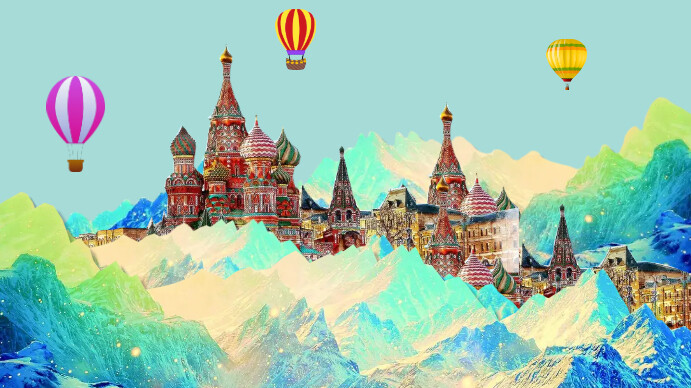 zoom backgrounds/fantasy/moscu/air balloons Pagtatanghal (16:9) template