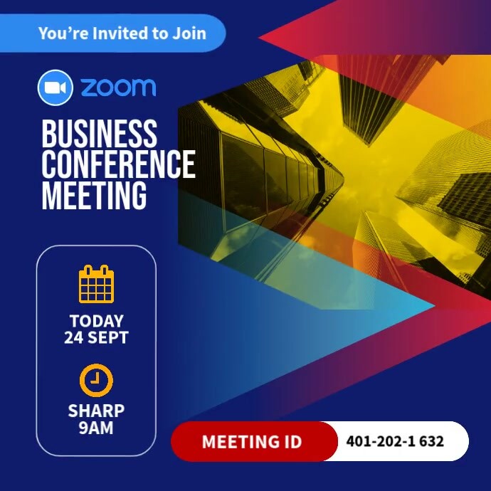 Zoom Inviotation Zoom Business Conference meting invitation Template | PosterMyWall