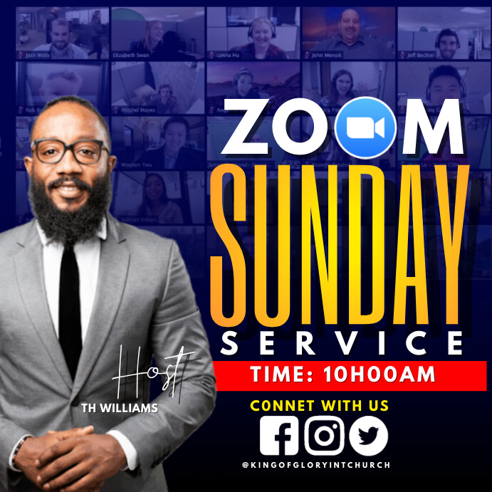 ZOOM church service FLYER Template PosterMyWall