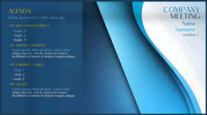 Biru Company Meeting Agenda Présentation Template