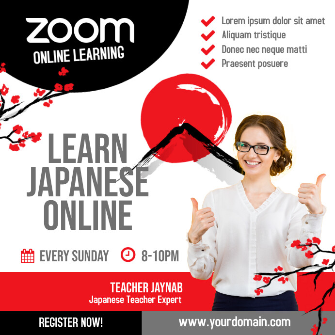 Zoom Online Classes Instagram Post Quadrado (1:1) template