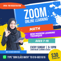 Zoom Online Classes Social Media Post Template | PosterMyWall