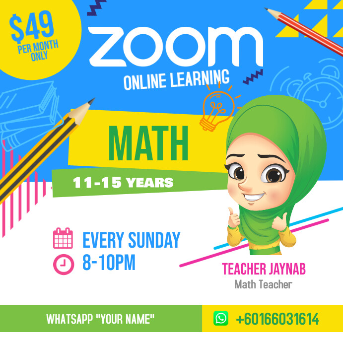 Zoom Online Classes Instagram Post Template | PosterMyWall