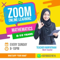 Yellow Zoom Learning Educational Instagram Post Carré (1:1) template