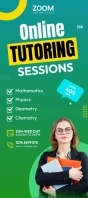 Zoom Online Classes Rack card template Carte à crémaillère