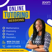 Zoom Online Classes Social Media Banner Publicación de Instagram template