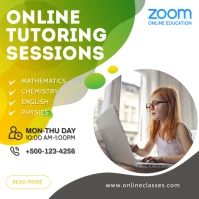 Zoom Online Classes Social Media Post Square (1:1) template