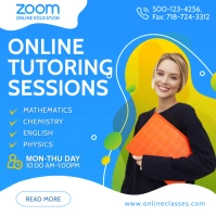 Zoom Online Classes Social Media Post Квадрат (1 : 1) template