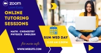 zoom online meeting poster template Anuncio de Facebook