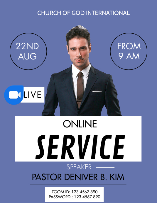 ZOOM ONLINE SERVICE FLYER Template PosterMyWall