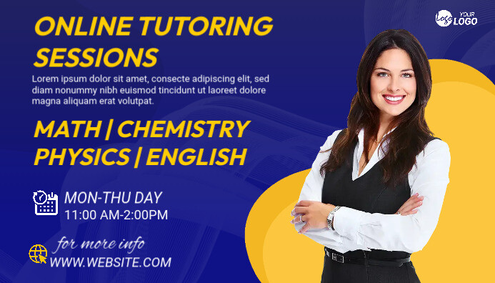 Zoom Online Tutoring blog header post Template | PosterMyWall
