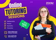 Zoom Online Tutoring Classes Postcard Postal template