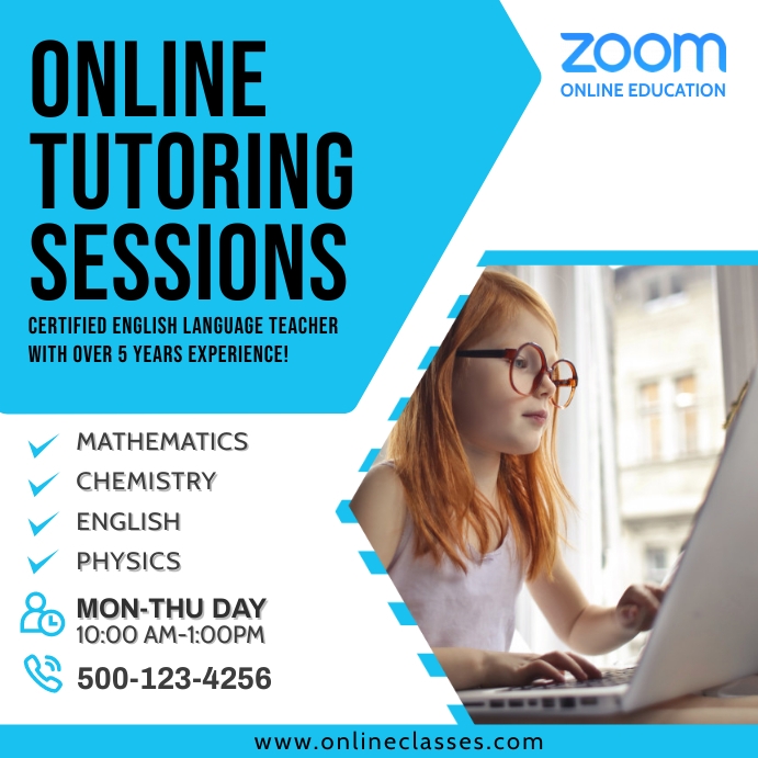 Zoom Online Tutoring Post Template PosterMyWall zoom-online-tutoring-post-template-postermywall