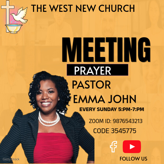 zoom prayer meeting Post Instagram template