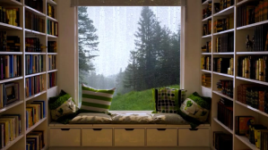 Marrón Cozy Reading Nook Digitalt display Template