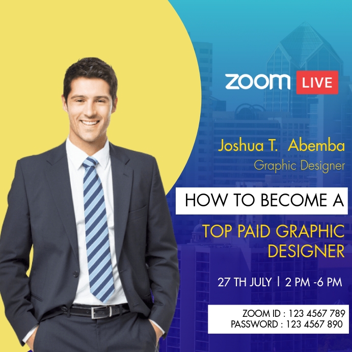 ZOOM WEBINAR MEETING Instagram Plasing template