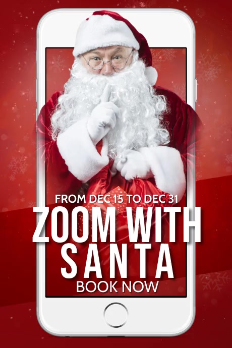 Zoom with Santa, Christmas, Save Christmas Iphosta template