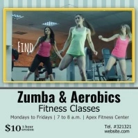 Zumba & Aerobics Fitness Classes Video Template Instagram Post