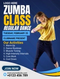 Zumba Class Ads Pamflet (Letter AS) template