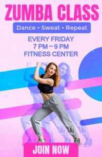 Zumba Class Kalahating pahina na Wide template