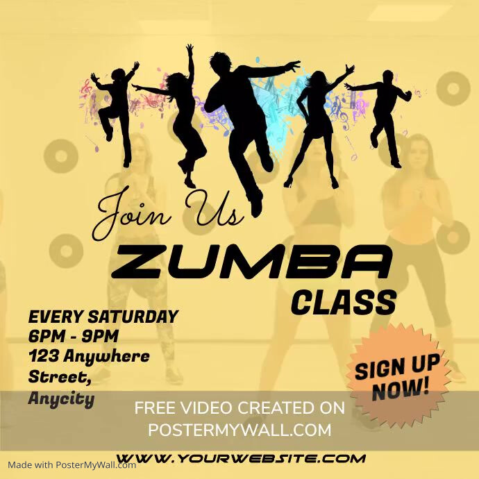 Zumba Program Card Zumba Classes Instagram Ad Template | PosterMyWall