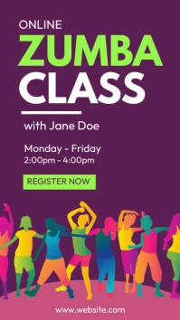 zumba classes flyer Instagram Story template