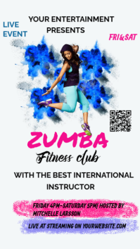 Zumba classes flyer Pantalla Digital (9:16) template