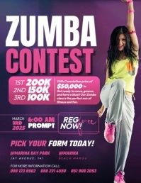 Zumba Contest Event Flyer (US Letter) template