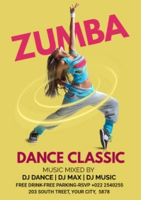 Zumba Dance Classic A3 template