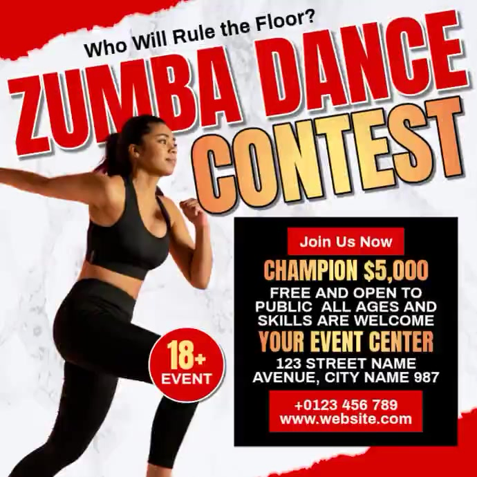 Zumba Dance Contest Template | PosterMyWall