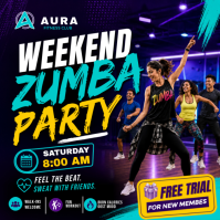 Sort Zumba Fitness Event โพสต์บน Instagram Template