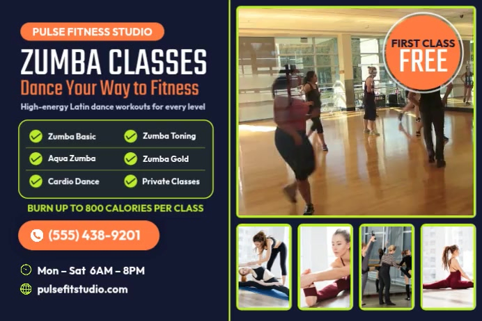 Plantilla de Zumba Fitness Classes Pósters | PosterMyWall