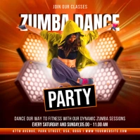 zumba dance party flyer Iphosti le-Instagram template