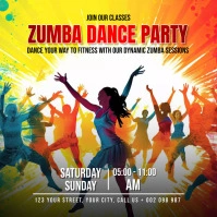 zumba dance party flyer Publicación de Instagram template