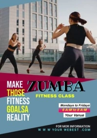 ZUMBA DANCE VIDEO FLYER A4 template
