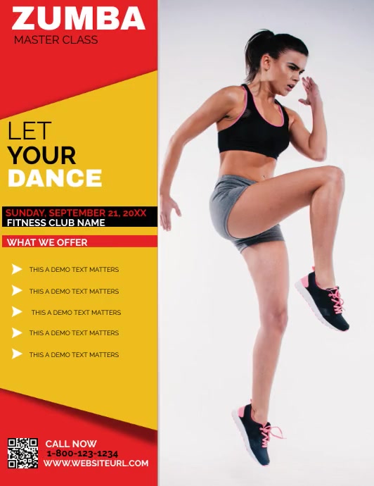 Zumba Folheto (US Letter) template