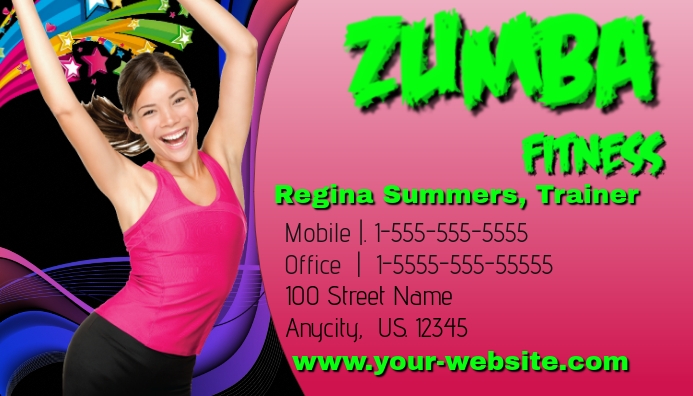 Zumba Program Card Zumba Business Cards