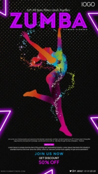 zumba fitness classes flyer templates Instagram Story