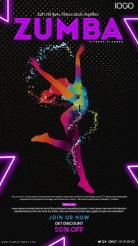 zumba fitness classes flyer templates Instagram Story