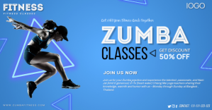 Zumba fitness classes flyer templates Facebook begivenhed cover