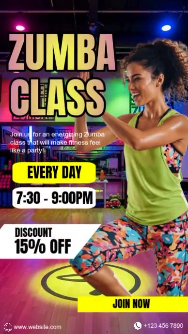 Zumba Fitness Dance Class Template | PosterMyWall