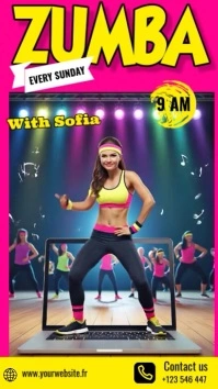 Zumba fitness video Instagram Story template