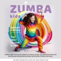 zumba kids class social media template Post Instagram