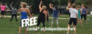 Zielony Zumba outdoors Facebook-coverfoto Template