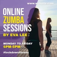 Zumba virtual class Instagram-bericht template