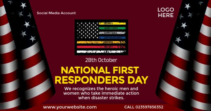 ​National First Responders Day Design Facebook Shared Image template