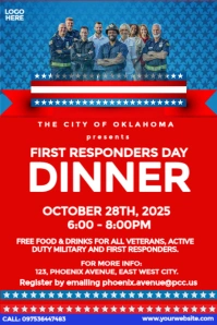 ​National First Responders Day Dinner Poster template