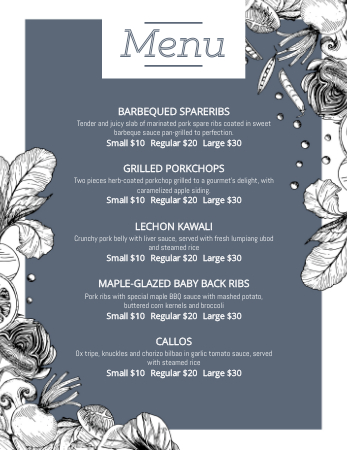 Attract diners with 44,700+ French menu templates